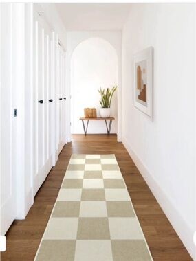 Ruggable Checkered Runner Rug with rug pad included